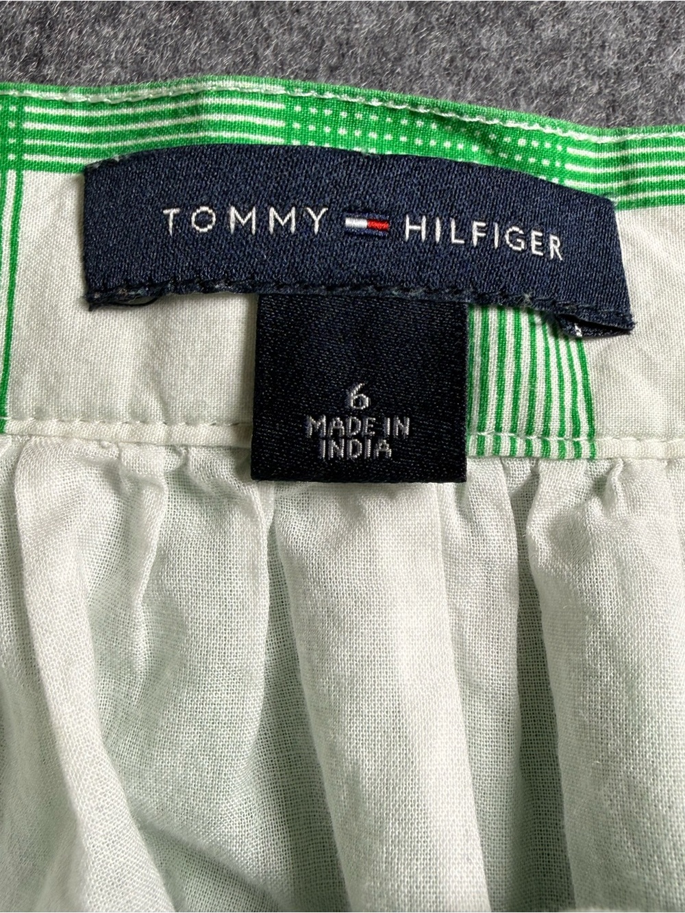 Tommy Hilfiger Kelly Green White Gingham Pleated A Line Skirt Size 6 Preppy - Picture 5 of 11